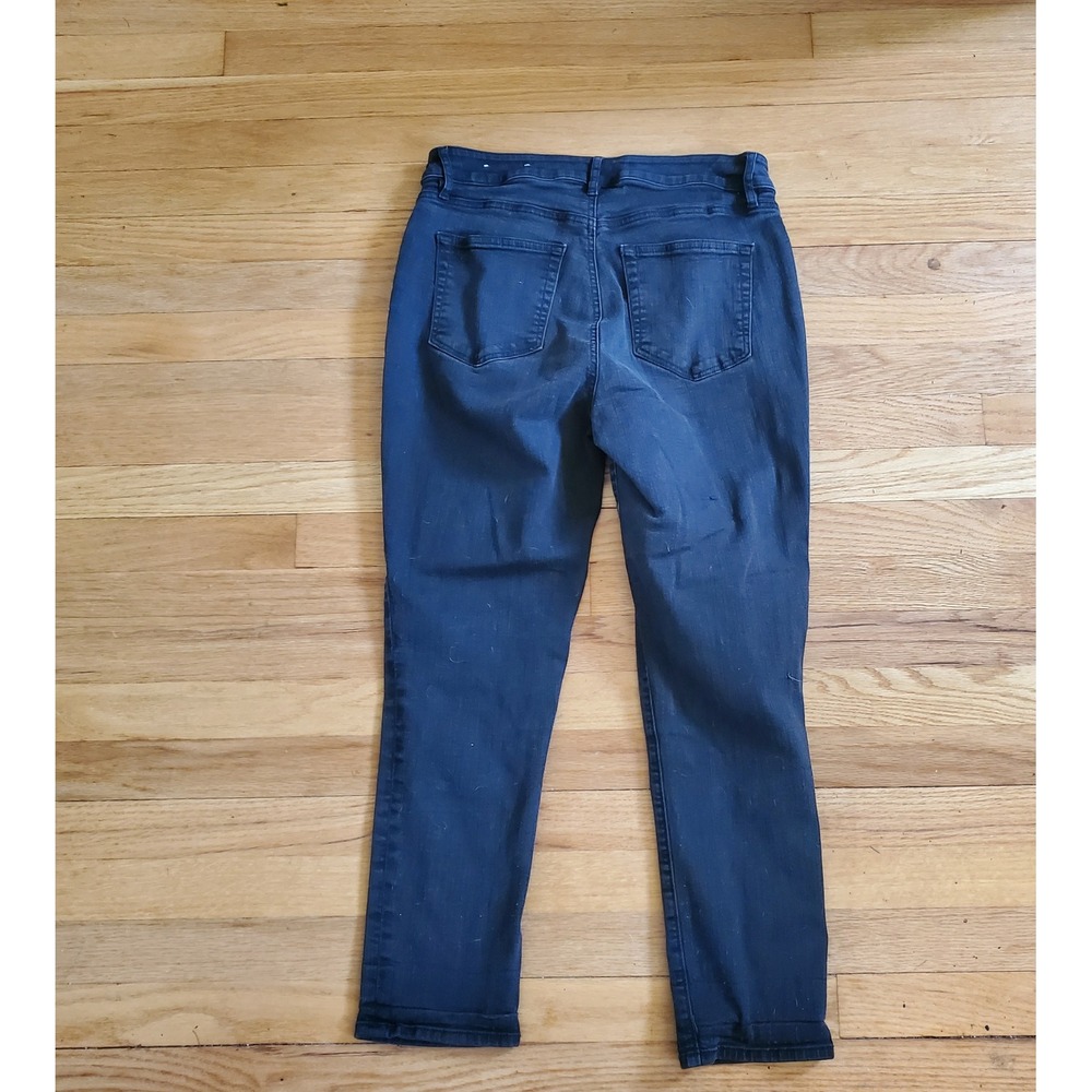 Loft Curvy Skinny Crop Jeans Womens 8 Black Denim Stretch Casual Pants Capsule - Picture 4 of 11